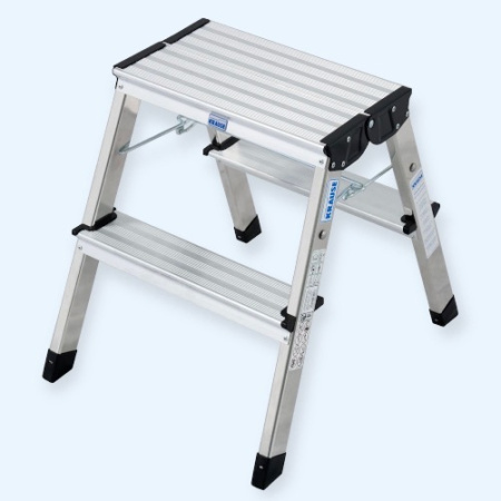 Двусторонняя алюминиевая складная стремянка подставка MONTO Treppy 2х2 алюминий (130013)